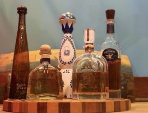 Premium tequila bottles at El Reparo Mexican restaurant in Liberty Indiana