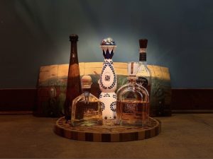 Premium tequila bottles at El Reparo Mexican restaurant in Liberty Indiana